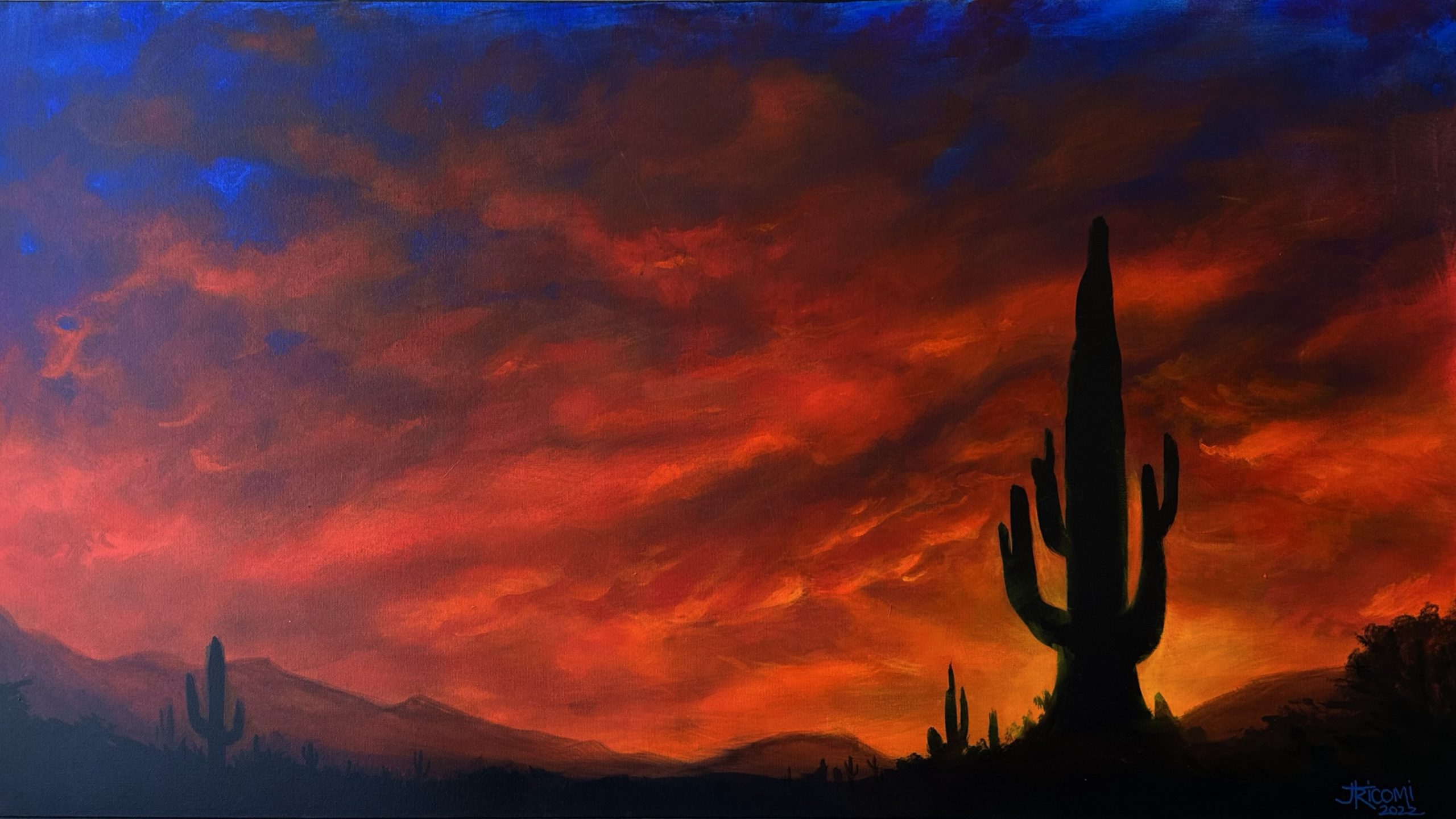large acrylic painting on canvas
